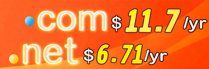 .com $11.7/yr. .net$6.21/yr.